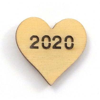 Στολίδι Καρδιά Μίνι 2020 διάτρητο.
