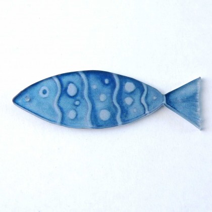 Μαγνητάκι ακρυλικό μπλε ψάρι με βούλες